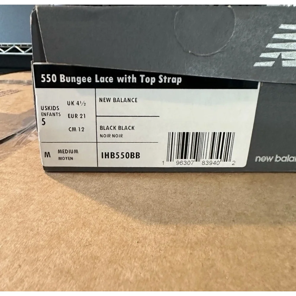 New balance 550 triple black toddler 5c unisex toddler
